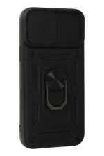 Newface iPhone 13 Pro Max Kılıf Pars Lens Yüzüklü Silikon - Siyah - Görsel 2