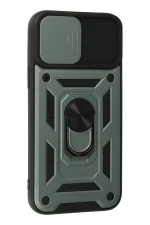 Newface iPhone 13 Pro Max Kılıf Pars Lens Yüzüklü Silikon - Yeşil - Görsel 2