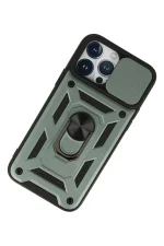 Newface iPhone 13 Pro Max Kılıf Pars Lens Yüzüklü Silikon - Yeşil - Görsel 3