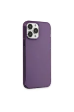 Newface iPhone 13 Pro Max Kılıf Pc Sert Şeffaf Kapak - Mor - Görsel 2
