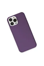 Newface iPhone 13 Pro Max Kılıf Pc Sert Şeffaf Kapak - Mor - Görsel 3