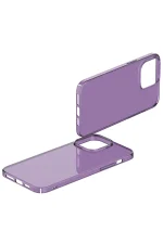 Newface iPhone 13 Pro Max Kılıf Pc Sert Şeffaf Kapak - Mor - Görsel 5