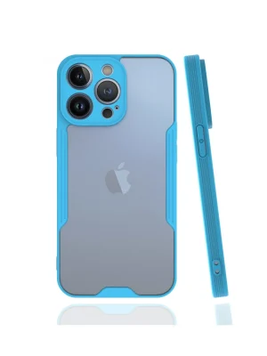 Newface iPhone 13 Pro Max Kılıf Platin Silikon - Mavi