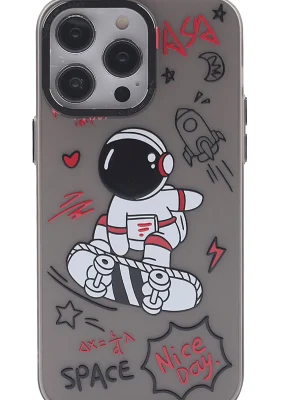 Newface iPhone 13 Pro Max Kılıf Prada Desenli Kapak - Prada Siyah - 1