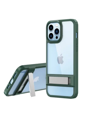 Newface iPhone 13 Pro Max Kılıf Rolet Stand Kapak - Yeşil