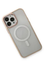 Newface iPhone 13 Pro Max Kılıf Room Magneticsafe Silikon - Pudra - Görsel 3