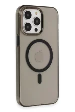 Newface iPhone 13 Pro Max Kılıf Tron Şeffaf Magsafe Kapak - Siyah