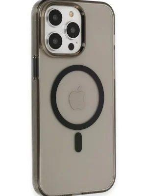 Newface iPhone 13 Pro Max Kılıf Tron Şeffaf Magsafe Kapak - Siyah