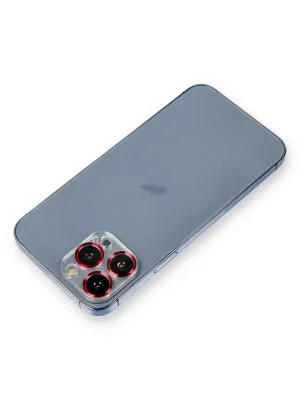 Newface iPhone 13 Pro Max Metal Kamera Lens Koruma Cam - Kırmızı
