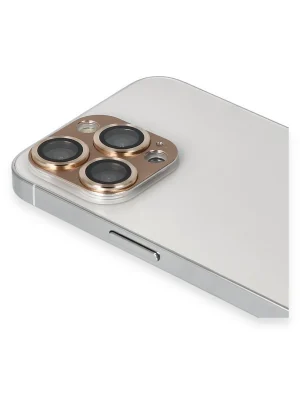 Newface iPhone 13 Pro Max Pers Alüminyum Kamera Lens - Gold