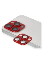 Newface iPhone 13 Pro Max Pers Alüminyum Kamera Lens - Kırmızı - Görsel 3