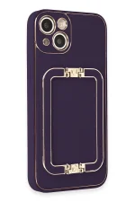 Newface iPhone 14 Kılıf Coco Elit Kapak - Derin Mor - Görsel 2