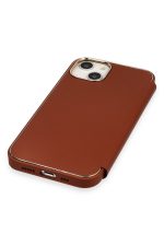 Newface iPhone 14 Kılıf Dolpin Kapaklı - Kahverengi - Görsel 6