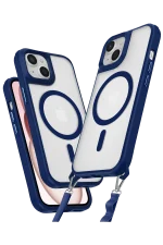 Newface iPhone 14 Kılıf Enka Magsafe Silikon Kılıf - Lacivert