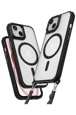 Newface iPhone 14 Kılıf Enka Magsafe Silikon Kılıf - Siyah