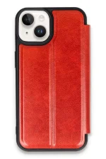 Newface iPhone 14 Kılıf Flip Cover - Kırmızı