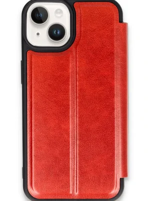 Newface iPhone 14 Kılıf Flip Cover - Kırmızı