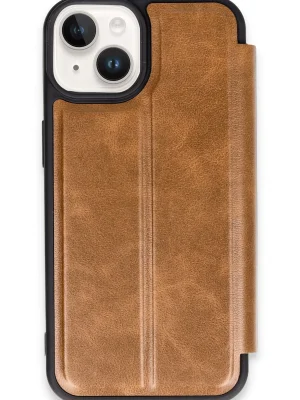 Newface iPhone 14 Kılıf Flip Cover - Taba