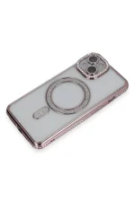 Newface iPhone 14 Kılıf Joke Simli Magneticsafe Kılıf - Pembe - Görsel 3