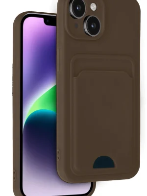 Newface iPhone 14 Kılıf Kelvin Kartvizitli Silikon - Kahverengi