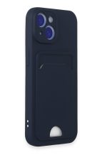 Newface iPhone 14 Kılıf Kelvin Kartvizitli Silikon - Lacivert - Görsel 2