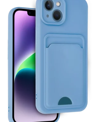 Newface iPhone 14 Kılıf Kelvin Kartvizitli Silikon - Mavi