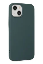 Newface iPhone 14 Kılıf Nano içi Kadife Silikon - Koyu Yeşil - Görsel 2