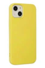 Newface iPhone 14 Kılıf Nano içi Kadife Silikon - Sarı - Görsel 2