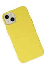 Newface iPhone 14 Kılıf Nano içi Kadife Silikon - Sarı - Görsel 3