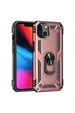 Newface iPhone 14 Kılıf Sofya Yüzüklü Silikon Kapak - Rose