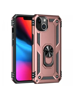 Newface iPhone 14 Kılıf Sofya Yüzüklü Silikon Kapak - Rose