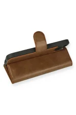 Newface iPhone 14 Kılıf Trend S Plus Kapaklı Kılıf - Taba - Görsel 3