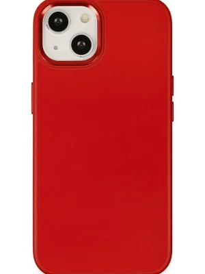 Newface iPhone 14 Plus Kılıf Asya Deri Silikon - Kırmızı