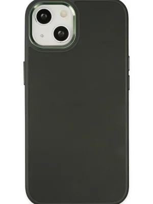 Newface iPhone 14 Plus Kılıf Asya Deri Silikon - Koyu Yeşil