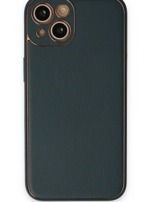 Newface iPhone 14 Plus Kılıf Coco Deri Silikon Kapak - Yeşil