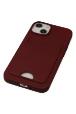 Newface iPhone 14 Plus Kılıf Kelvin Kartvizitli Silikon - Bordo - Görsel 5