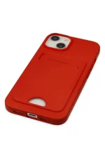 Newface iPhone 14 Plus Kılıf Kelvin Kartvizitli Silikon - Kırmızı - Görsel 4