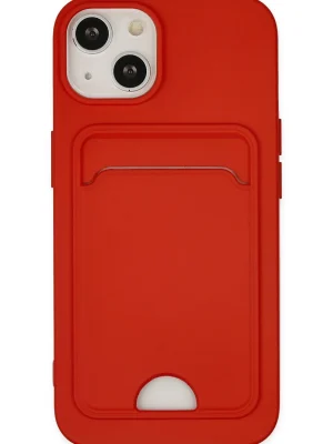 Newface iPhone 14 Plus Kılıf Kelvin Kartvizitli Silikon - Kırmızı