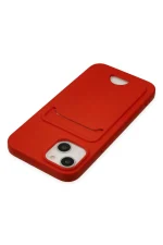 Newface iPhone 14 Plus Kılıf Kelvin Kartvizitli Silikon - Kırmızı - Görsel 5