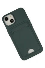 Newface iPhone 14 Plus Kılıf Kelvin Kartvizitli Silikon - Koyu Yeşil - Görsel 2