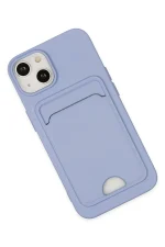 Newface iPhone 14 Plus Kılıf Kelvin Kartvizitli Silikon - Lila - Görsel 3