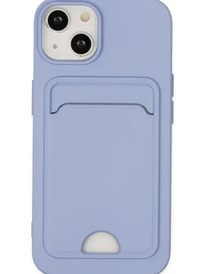 Newface iPhone 14 Plus Kılıf Kelvin Kartvizitli Silikon - Lila