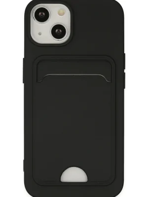 Newface iPhone 14 Plus Kılıf Kelvin Kartvizitli Silikon - Siyah