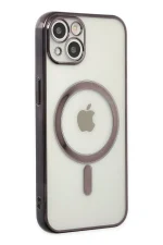 Newface iPhone 14 Plus Kılıf Magneticsafe Lazer Silikon - Siyah