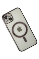 Newface iPhone 14 Plus Kılıf Magneticsafe Lazer Silikon - Siyah - Görsel 3