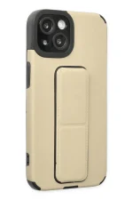 Newface iPhone 14 Plus Kılıf Mega Standlı Silikon - Gold - Görsel 2