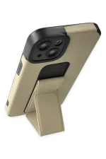 Newface iPhone 14 Plus Kılıf Mega Standlı Silikon - Gold - Görsel 4