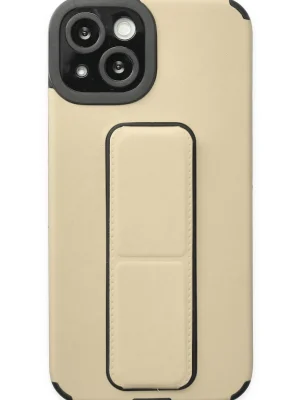 Newface iPhone 14 Plus Kılıf Mega Standlı Silikon - Gold