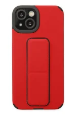 Newface iPhone 14 Plus Kılıf Mega Standlı Silikon - Kırmızı