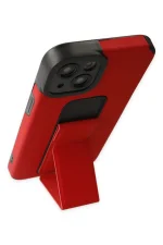 Newface iPhone 14 Plus Kılıf Mega Standlı Silikon - Kırmızı - Görsel 3